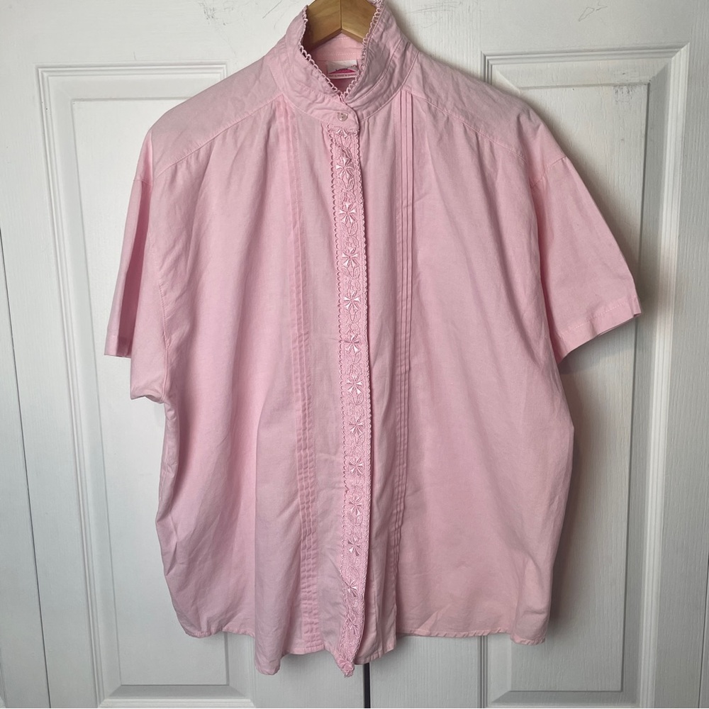 90s Cotton Embroidered Top